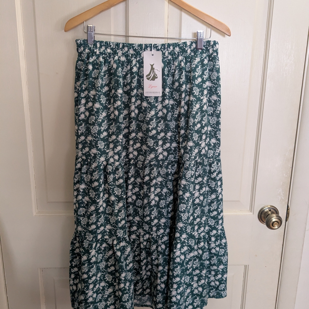 Floral Green Skirt